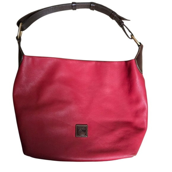 Dooney & Bourke Red Pebbled Leather Large Hobo Bag 2014 - Picture 1 of 16
